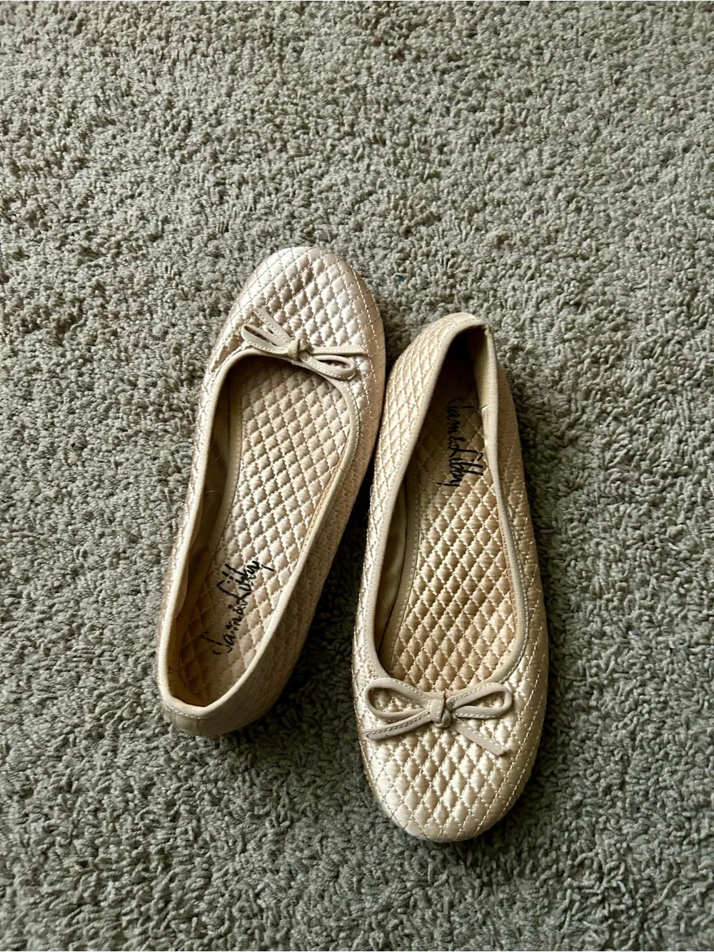 Sam & Libby Quilted Metallic Ballet Flats - Gold